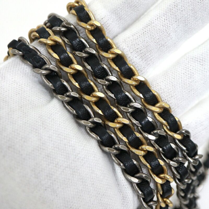 Chanel Quilted Chain Wallet 19 Lambskin Black Gold Silver — view 7