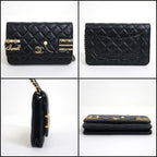 Chanel Quilted Chain Wallet 19 Lambskin Black Gold Silver — view 2