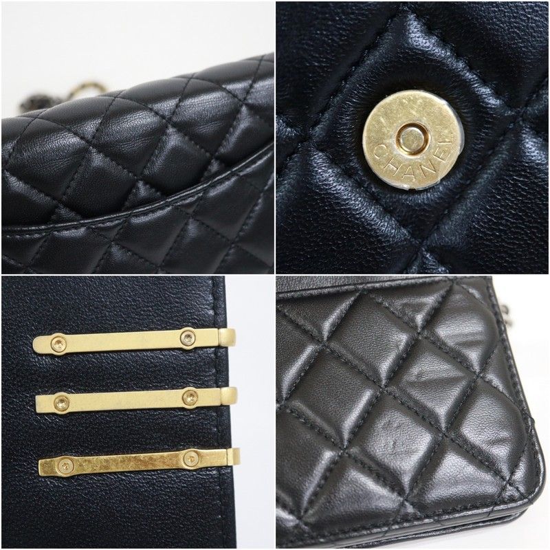 Chanel Quilted Chain Wallet 19 Lambskin Black Gold Silver — view 5