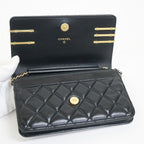 Chanel Quilted Chain Wallet 19 Lambskin Black Gold Silver — view 4