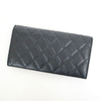 Chanel Quilted Classic Long Flap Wallet Caviar Leather Black — view 2