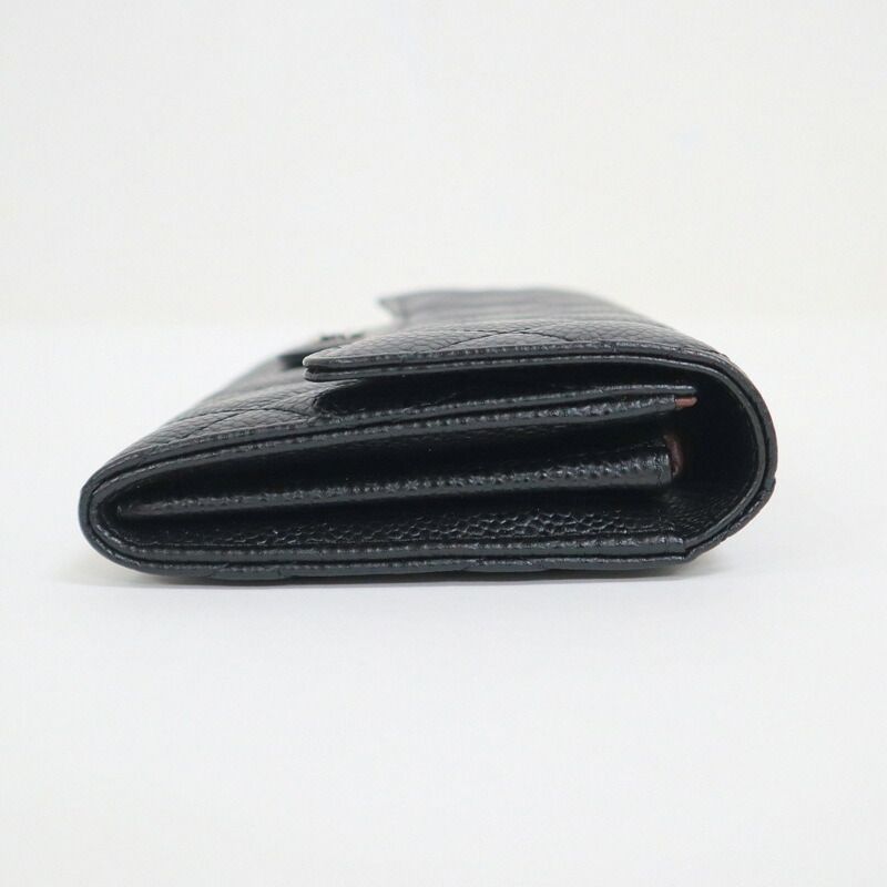 Chanel Quilted Classic Long Flap Wallet Caviar Leather Black — view 3