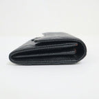 Chanel Quilted Classic Long Flap Wallet Caviar Leather Black — view 3