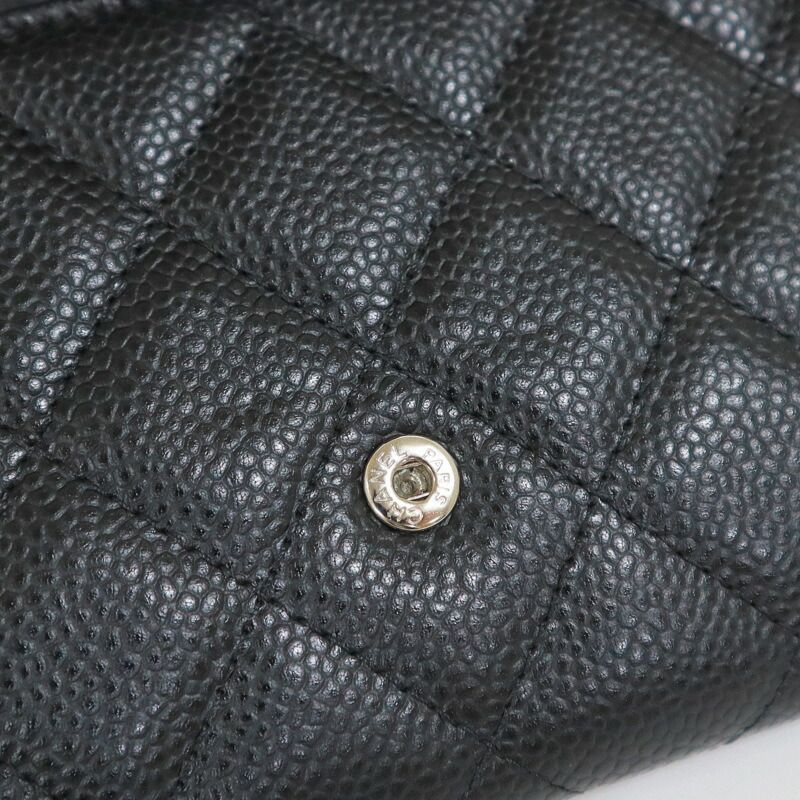 Chanel Quilted Classic Long Flap Wallet Caviar Leather Black — view 6