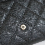 Chanel Quilted Classic Long Flap Wallet Caviar Leather Black — view 6