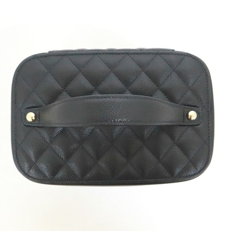 Chanel Timeless Classic Vanity Bag Caviar Leather Black Gold Champagne — view 4