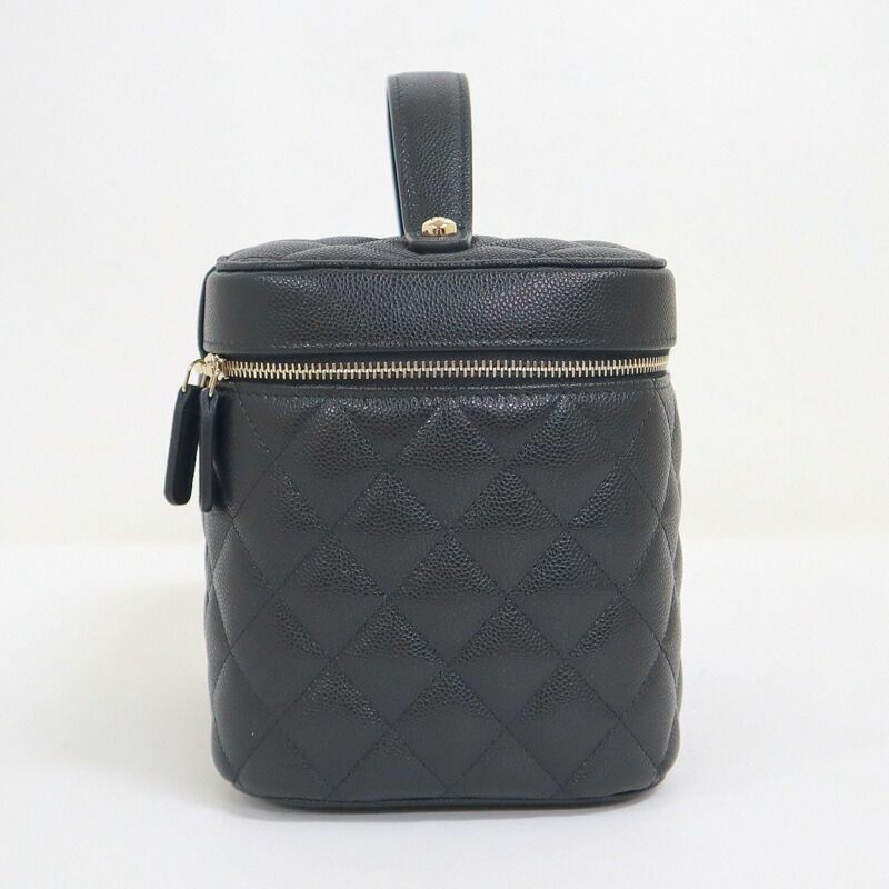 Chanel Timeless Classic Vanity Bag Caviar Leather Black Gold Champagne — view 3