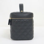 Chanel Timeless Classic Vanity Bag Caviar Leather Black Gold Champagne — view 3