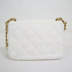 Chanel Quilted 21 Chain Shoulder Bag Small Flap White Lambskin X — view 2