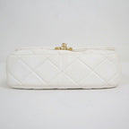 Chanel Quilted 21 Chain Shoulder Bag Small Flap White Lambskin X — view 4