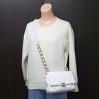 Chanel Quilted 21 Chain Shoulder Bag Small Flap White Lambskin X — view 9