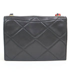 Chanel Quilted Shoulder Bag Lambskin Bicolor Black Red — view 2