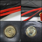 Chanel Quilted Shoulder Bag Lambskin Bicolor Black Red — view 8