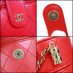 Chanel Vanity Bag Bicolor Leather Red Gold — view 4