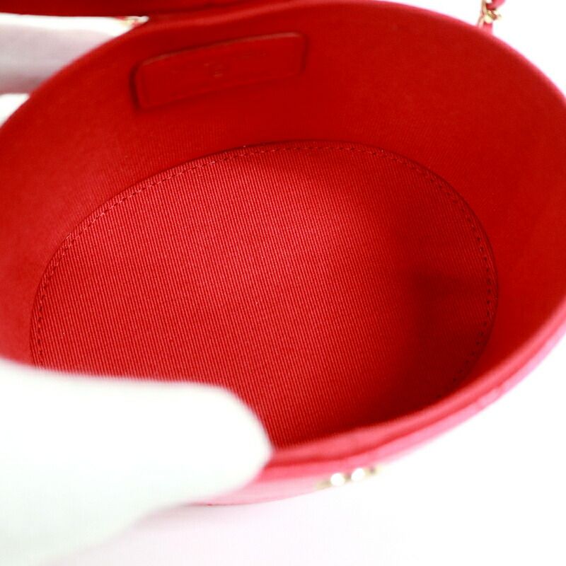 Chanel Vanity Bag Bicolor Leather Red Gold — view 5