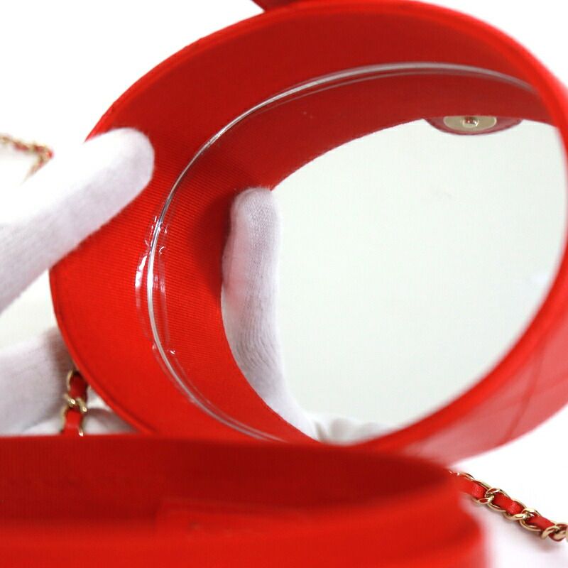 Chanel Vanity Bag Bicolor Leather Red Gold — view 6