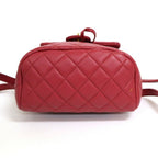 Chanel Chain Backpack Quilted Lambskin Red Gold — view 3