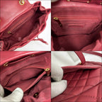 Chanel Chain Backpack Quilted Lambskin Red Gold — view 7