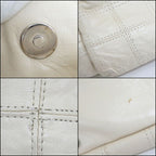 Chanel Choco Bar Logo Chain Shoulder Bag Leather White Silver — view 8