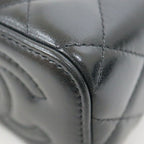 Chanel Vanity Chain Shoulder Bag Lambskin Black Gold — view 4