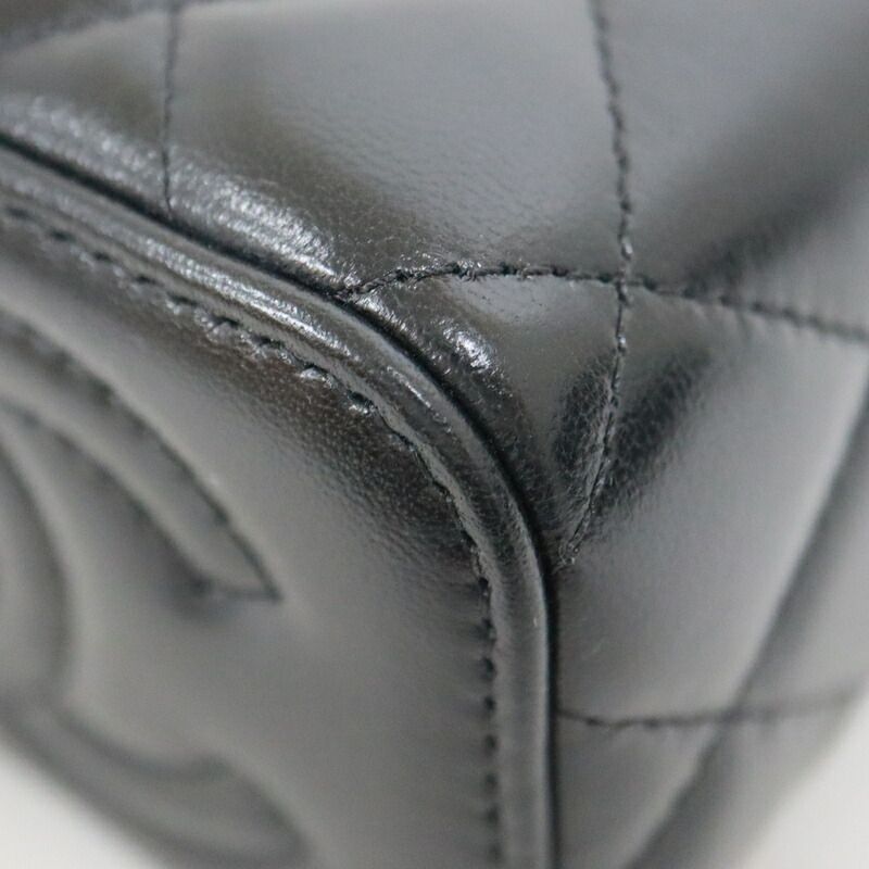 Chanel Vanity Chain Shoulder Bag Lambskin Black Gold — view 4