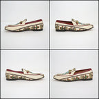 Gucci Anniversary Horsebit Accent Jaguar Drofa 8.5 Ivory Print — view 6