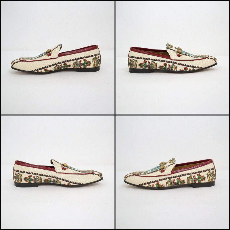 Gucci Anniversary Horsebit Accent Jaguar Drofa 8.5 Ivory Print — view 6