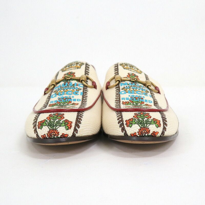 Gucci Anniversary Horsebit Accent Jaguar Drofa 8.5 Ivory Print — view 4