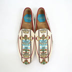 Gucci Anniversary Horsebit Accent Jaguar Drofa 8.5 Ivory Print — view 2