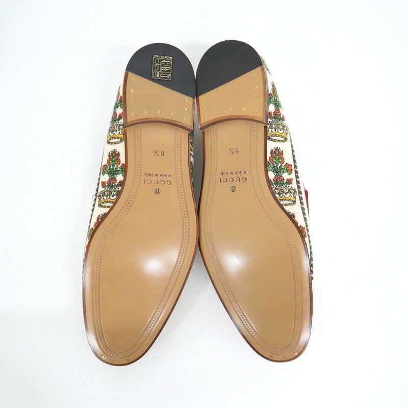Gucci Anniversary Horsebit Accent Jaguar Drofa 8.5 Ivory Print — view 3