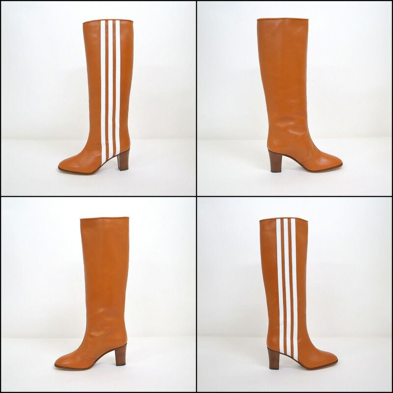 Gucci Adidas Long Boots Knee High 36.5 Brown — view 4