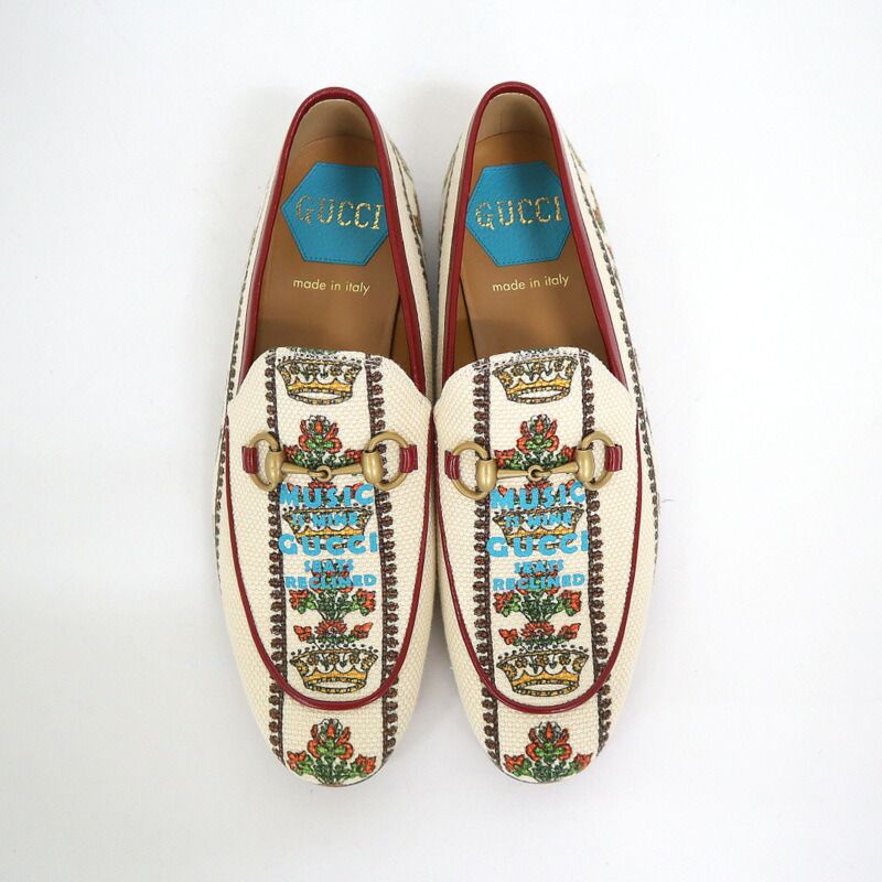 Gucci Anniversary Horsebit Accent Jaguar Drofa 8 Ivory Print — view 2