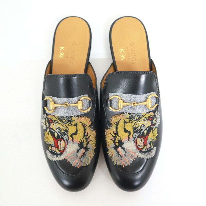 Gucci Prince Town Leather Slippers Taiga Black 35 — view 2