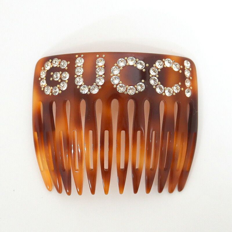Gucci Hair Comb Brown Rhinestone Plastic — view 2