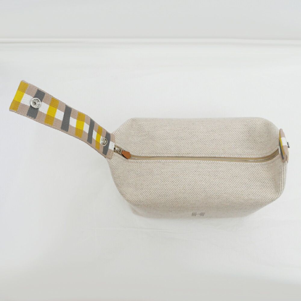 Hermes Brid-a-brac GM Eau Carre Handbag Pouch Segle Beige — view 6