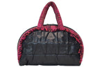 Chanel Boston Handbag Logo Pink Navy Tweed Nylon — view 2