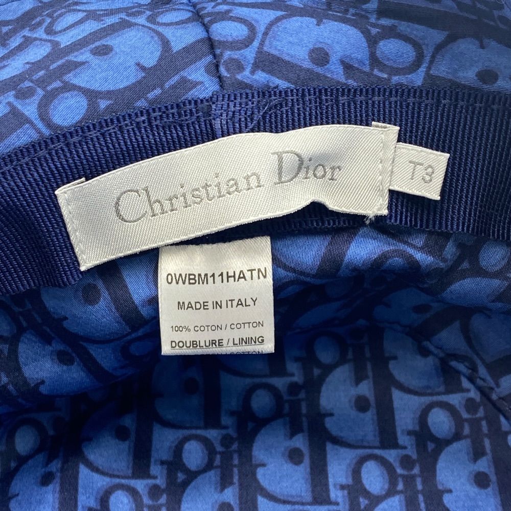 Dior Teddy-d Oblique Trotter Bucket Hat Navy Kids Blue — view 8