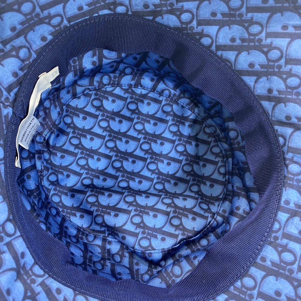 Dior Teddy-d Oblique Trotter Bucket Hat Navy Kids Blue — view 7