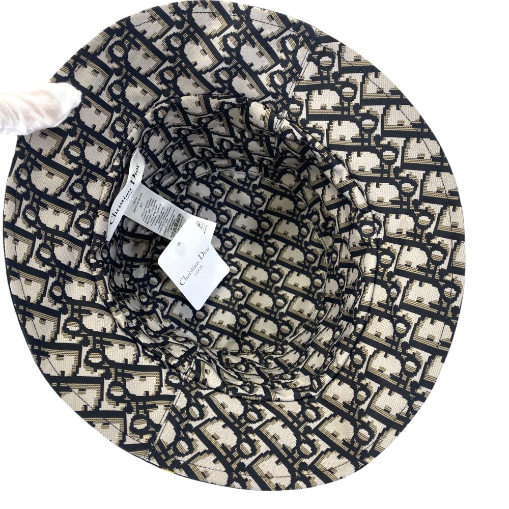 Dior Teddy-d Oblique Trotter Bucket Hat Reversible Black Gray Multicolor — view 6