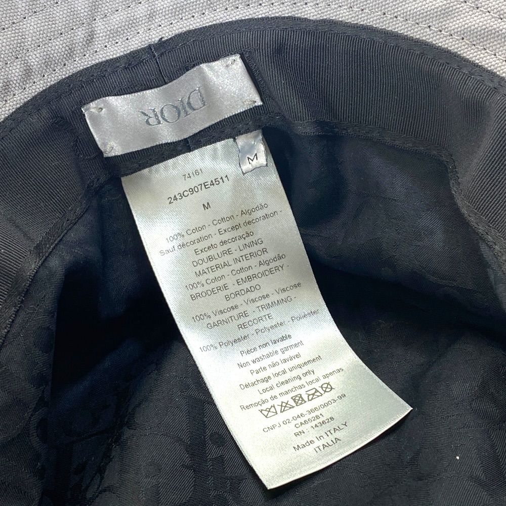 Dior Bucket Hat Bob Logo Black Cotton — view 8