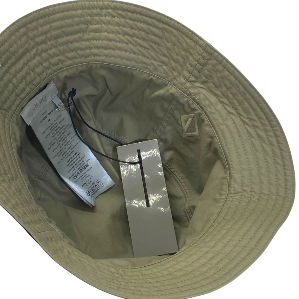 Dior Bucket Hat Reversible CD Logo Black Beige Homme Khaki — view 6