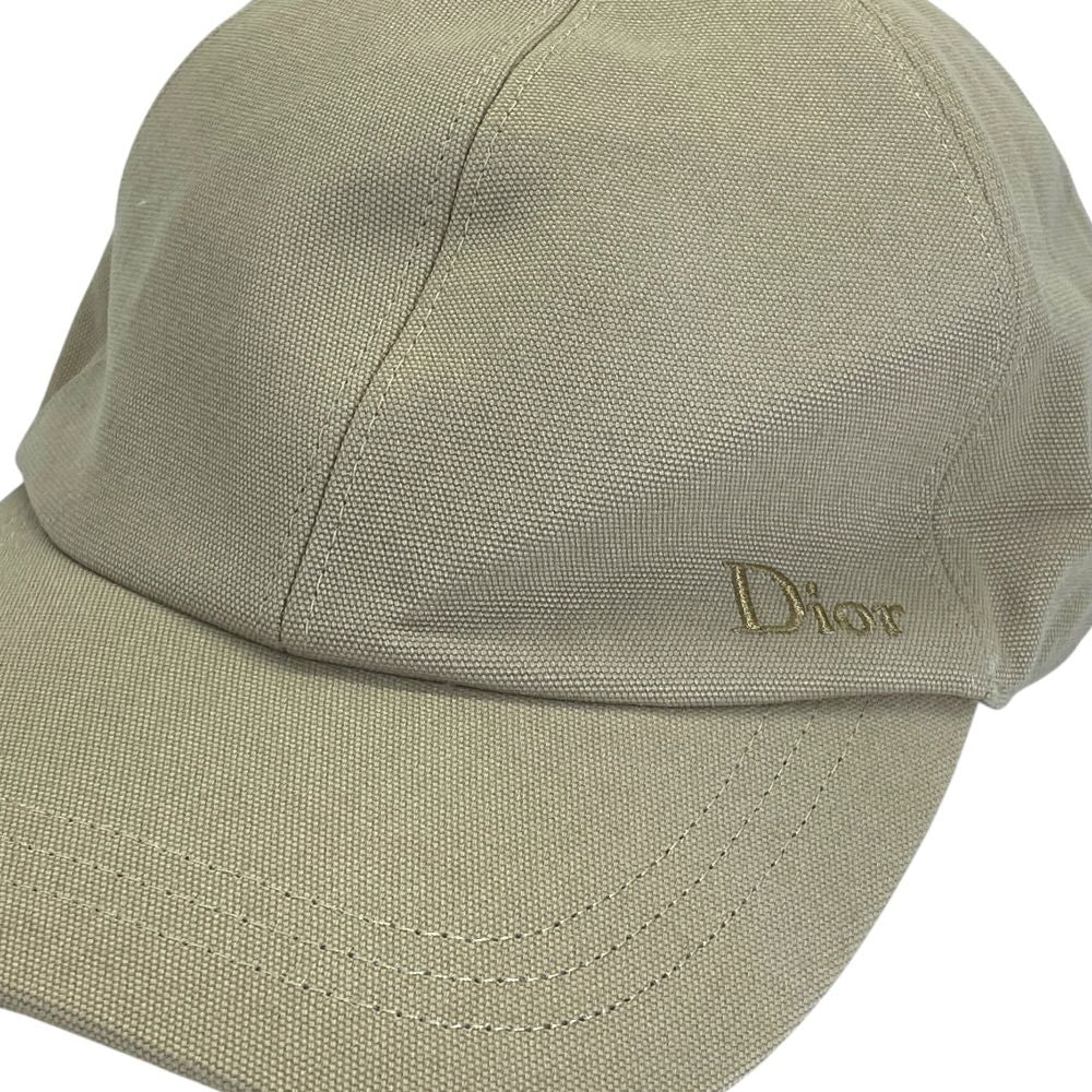 Dior Logo Baseball Cap Hat Cotton Beige — view 5