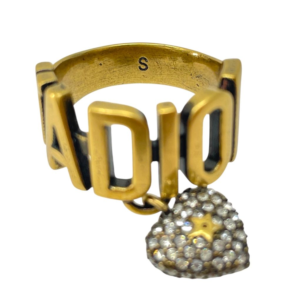 Dior J'adior Ring Heart Crystal Logo Gold Plated — view 8