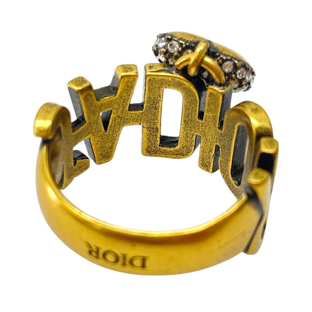 Dior J'adior Ring Heart Crystal Logo Gold Plated — view 9