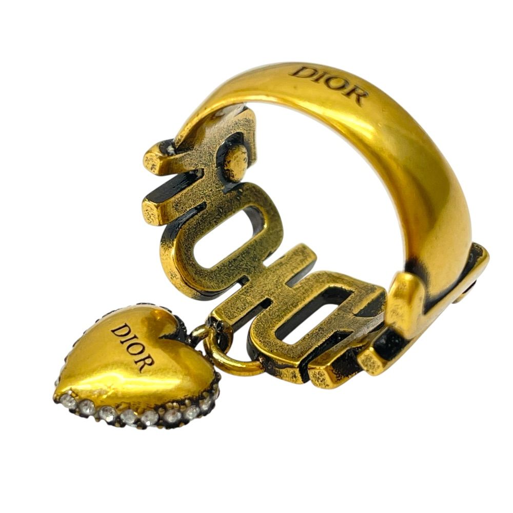 Dior J'adior Ring Heart Crystal Logo Gold Plated — view 7