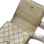 Chanel Bicolor CC Logo Cigarette Case Tobacco Multi Quilted Leather Hat Champagne — view 7