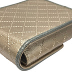 Chanel Bicolor CC Logo Cigarette Case Tobacco Multi Quilted Leather Hat Champagne — view 4
