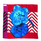 Dior D-flower Pop Scarf Shawl Floral Red Blue Silk — view 6