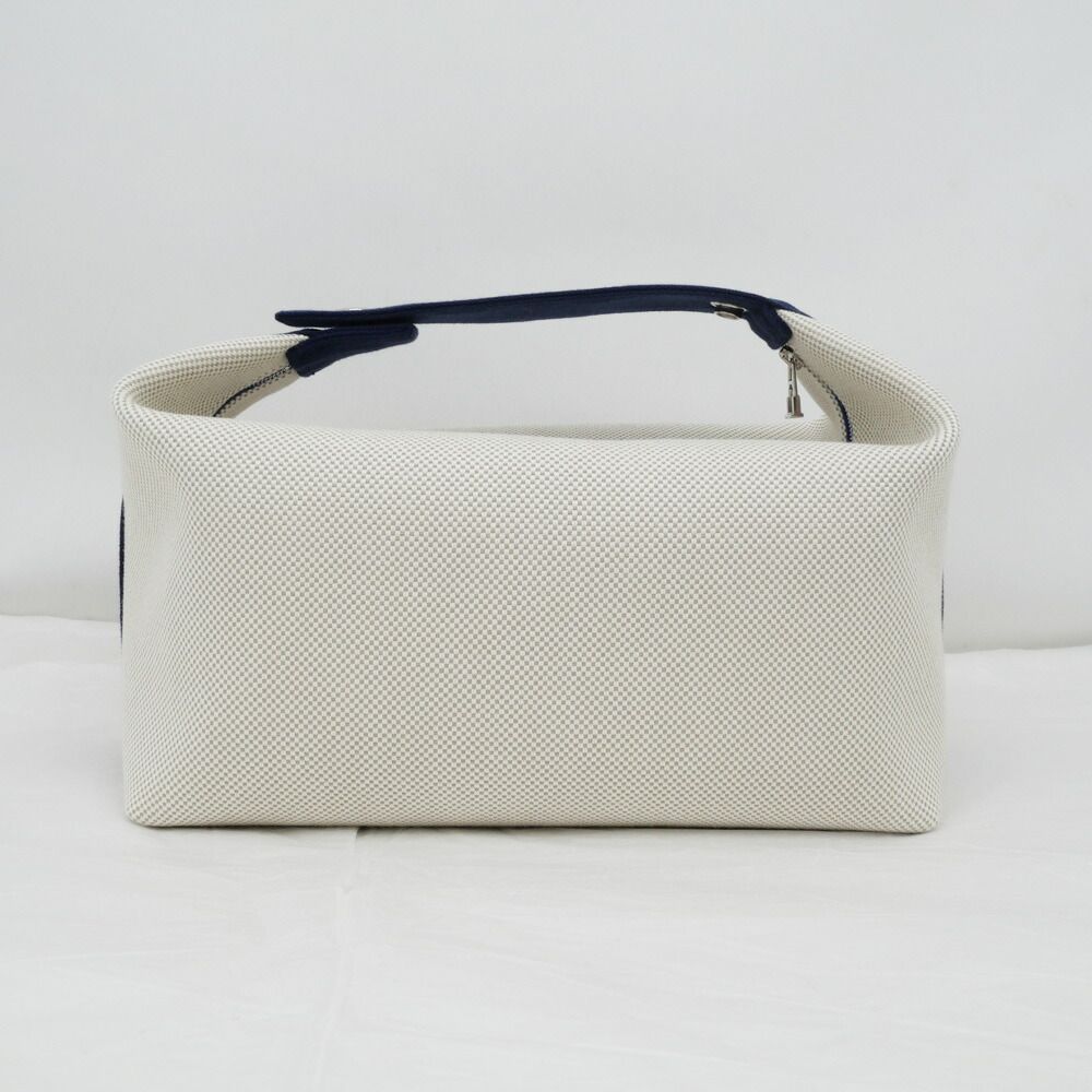 Hermes Brid-a-brac GM Gabriel Gripere Bleu Nattier Toile Ash Silver Pouch — view 2
