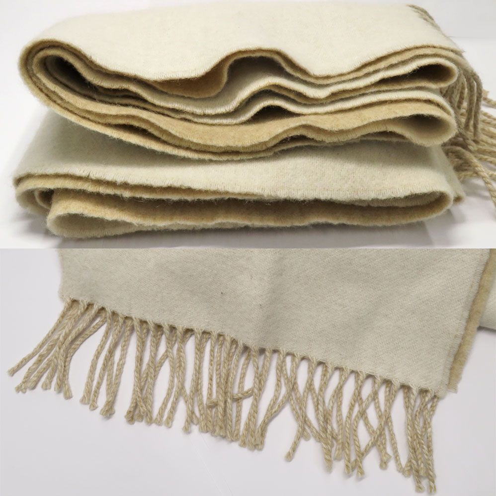 Loewe Scarf Anagram Ivory Beige Wool Cashmere Bicolor — view 9